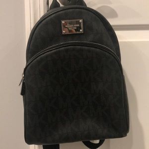 Black Leather Signature Michael Kors Backpack